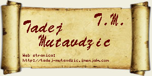 Tadej Mutavdžić vizit kartica